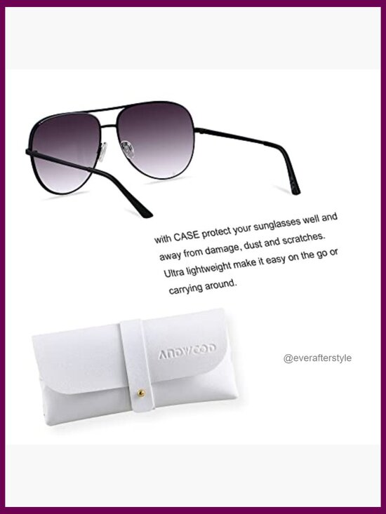 Oversized Aviator Sunglasses UV400 Protection Metal Frame main image 4